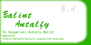 balint antalfy business card